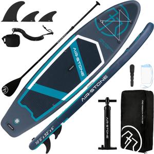 AIR-STONE 10'6 450 lb CapacityInflatable Stand Up Paddle Board with sup Accessories Including Backpack, Repairing Kits, Non-Slip Deck, Leash, 3 Fins, Paddle and Hand Pump