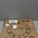 Large Wall Clock for Living Room Decor, 20 Inch Non Ticking Silent, Battery Operated Modern Vintage Oversized Wall Clock for Bedroom Kitchen (Dark Brown - Arabic Numbers)