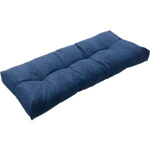 Magpie Fabrics Patio Bench Cushion 45"x18", Indoor/Outdoor Non-Slip Water Resistant Long Seat Pads, Tufted Loveseat Cushion for Swing, Settee, Window, Garden, Wicker, Front Porch (Navy Blue Textured)