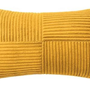 HWY 50 Mustard Yellow Corduroy Patchwork Throw Pillow Covers 12x20 Inch Rectangle,, Soft Cozy Textured Decorative Cushion Cases for Couch Sofa Bed Living Room, Boho Striped Home Decor Pack Of 1