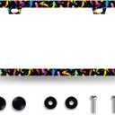 Mermaid License Plate Frame Colored Mermaid Fish License Plate Holder for Car Decorative Stainless Steel Ocean Fish License Plate Animal Auto Parts for Women with Screws 12.2"x 6.2"