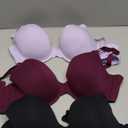 Fruit of the Loom Women's Smooth Cotton T-Shirt Bra Pack - Ultra-Soft, Flexible, and Invisible Under Tees (38C, Lilac Whisper/Purple Velvet/Black)