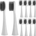 9 Pack Replacement Toothbrush Head Compatible with Burst Electric Toothbrush, YMPBO Toothbrush Heads for Burst Sonic Toothbrush, Deep Cleaning Bristle Design, White
