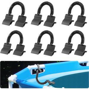 6pcs Swimming Pool Cover Clips for Above Ground Pools, Solar Cover Attachment Clips Wind Guard Pool Solar Cover Clips Black Pool Cover Clamps Kit