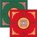 2 Pcs Mahjong Mat Mahjong Table Cover Non-Slip Noise Reduction Gaming Mat for Poker Board Tile Games Dominoes Party Festival Reunion 30.7 x 30.7 Inches(Green, Red)