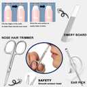 NOVANO 5-Piece Nail Clippers Set - Stainless Steel Manicure Pedicure Kit with Portable Travel Case, Professional Fingernail & Toenail Grooming Tools for Men Women