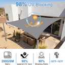 Shade Sail 10'x 13' Rectangle Waterproof Sun Shade Sail UV Block Sunshade for Backyard Yard Deck Patio Garden Outdoor Activities,Light Grey