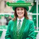 4E's Novelty 72 Pack St Patricks Day Beads Necklace Bulk Green Beads - Saint Pattys Gifts, 33 Inch 7mm Party Favor Supply, St Patricks Day Outfit Costume Dress UP Accessories Bulk Parade Throws