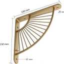 Luzen 2Pcs Fan Shaped Metal Shelf Brackets - Wall Mounting Modern Decorative Shelving Brackets with Screws Hardware for Home Office, Gold