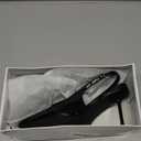 Women's Slingback Stiletto High Heels Pointed Toe Slip On Pumps Shoes Patent Leather Stretch Strap Backless Dress Heels (7.5, Black)