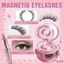 5 magnetic eyelash sets, including a mirror, eyeliner, and tweezers, reusable, easy to clean, no glue needed, easy to wear, natural look suitable for travel, work, and parties (Fashion style)