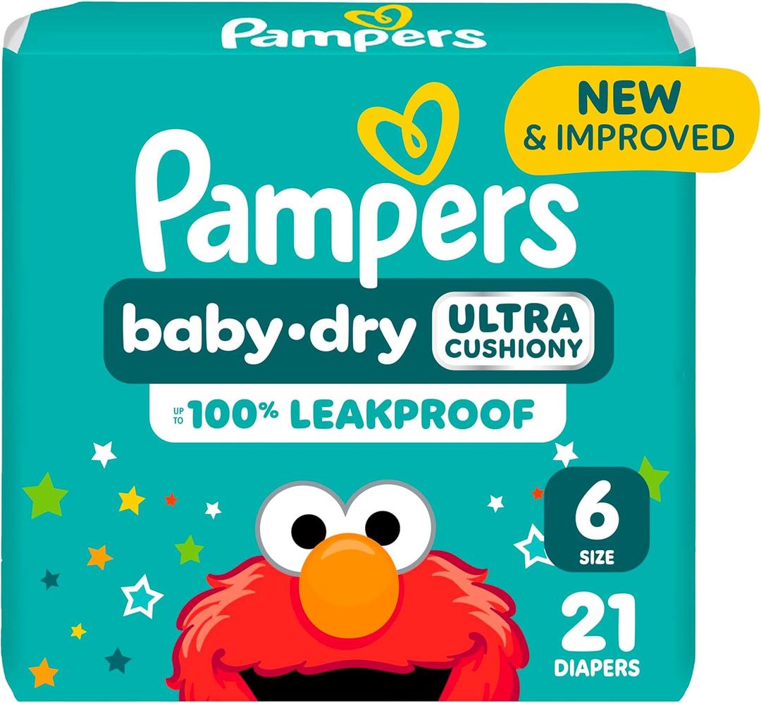 Pampers Diapers - Baby Dry - Size 6, 21 Count, Absorbent Disposable Infant Diaper (Packaging May Vary)