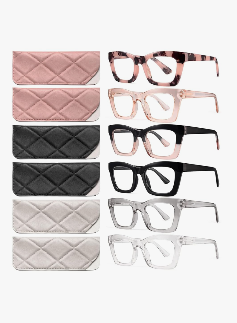CCVOO Stylish Reading Glasses for Women, Eyeglasses, Blue Light Readers for Women, Computer Eye Glasses, Cheaters