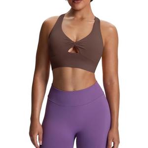 Aoxjox Women's Workout Sports Bras Twist Front Fitness Training Gym Bra Yoga Crop Lola Tank M
