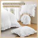 Queen Comforter Set Seersucker 7 Pieces Luxury Ruffle Bed in a Bag Queen Size for All Season White Bedding Set with Comforter, Pillowcases, Flat Sheet, Fitted Sheet and Pillow Shams