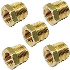 TL TOOLEGIN 3/4" NPT Male x 1/4" NPT Female Brass Bushing Reducer Reducing Pipe Adapter Fitting 5pcs 1200 PSI