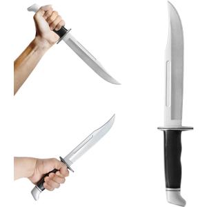 inin 13.5" Halloween Fake Rubber Knife,Safe Cosplay & Martial Arts Practice Prop,Ideal Halloween Costume Knife Decor. Black