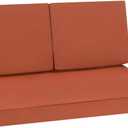 Favoyard Outdoor Loveseat Cushion Set 46 x 26 Inch Waterproof & 3-Year Fade Resistant Patio Furniture Cushions with Removable Cover, Ties and Hidden Zipper for Sofa Bench Couch Pads Set of 3, Spice
