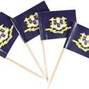 JBCD Connecticut Toothpick Flag Mini Small Cupcake Topper Flags, 100 pcs