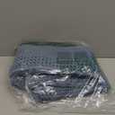 RESARE Waffle Bath Mat for Bathroom, Super Absorbent Bathroom Rugs Non Slip Machine Washable, Ultra Soft Quick Dry Boho Bath Rugs with Tassels for Floor, Upgraded Bordered Design, 24"x36" Blue