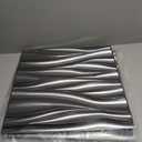 STICKGOO 3D Wall Panels, Brushed Silver Decorative Wall Covering Panels, Wave Wall Panels for Interior Wall Decor, PVC Accent Tiles for Living Room, TV Backdrop