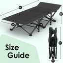 Suteck Camping Cot, Folding Camping Cot Bed for Adults Sleeping 1200D Double Layer Oxford Portable Folding Outdoor Cots for Camping W/Soft Pad Carry Bag for Home Office Nap Beach Travel