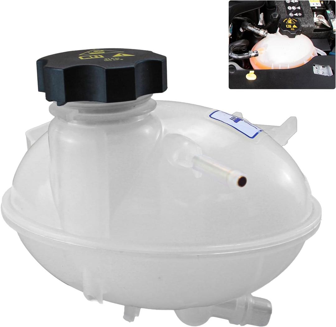 68289857AA Engine Coolant Reservoir Tank with Cap Compatible with 2017 - 2022 Jeep Compass, 2015 - 2018 Jeep Renegade, 2016 - 2018 Fiat 500X | Overflow Tank Replaces# 603-841, 68327756AA