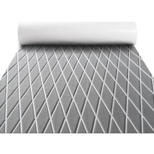Fullfire Boat Flooring - EVA Foam Boat Decking - Marine Mat Self-Adhesive Flooring Sheet Marine Carpet for Motorboat Yacht Kayak RV (94" x 47", Grey With White Lines)
