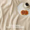 SLEEP ZONE Throw Blankets for Couch, Waffle Weave Blanket Soft Cozy Lightweight Warm Decorative Knit Throw Blankets for Bed, Sofa, Living Room (50x60in, Light Beige)