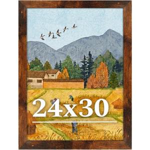 24x30 Picture Frame for Wall Display, 24x30 Brown Picture Frame with Shatter Resistant Plexiglass, Stable and Sturdy 24 x 30 Poster Frame for Wall Display, Handpicked Gift Collection, 1 Pack
