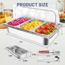 Countertop Ice Food Serving Display Tray with 3 Pan, Portable Salad Bar Buffet Station for Home, Cold Food Buffet Server, Pizza Topping Station, Cold Buffet Table Serving Station for Party