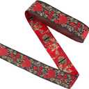 PH PandaHall 10 Yards Floral Jacquard Ribbon, 1-1/4 Inch Emobridered Woven Ribbon Boho Ribbon Lace Trim for Sewing, Handmade Bag, Curtain Slipcover, DIY Clothing Decoration