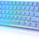 HK GAMING GK61s Mechanical Gaming Keyboard - 61 Keys Multi Color RGB Illuminated LED Backlit Wired Programmable for PC/Mac Gamer (Gateron Mechanical Red, Blue)