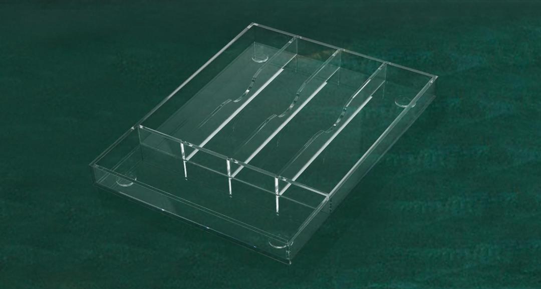 Expandable Acrylic Kitchen Corner Cabinet Organizer, Transparent Silverware Organizer with 5 Compartments