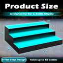 Royxen LED Lighted Liquor Bottle Shelf 3 Tier, 24 Inch Bar Shelf with Remote, Bottle Stand Multicolor Lighting Modes for Bars