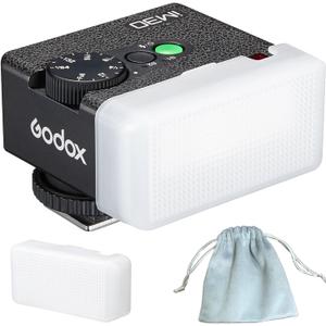 Godox Flash iM30 Mini Flash with Diffuser for Canon/Sony zv1 zve10 /Nikon/Fuji/Olympus Universal Hotshoe Cameras, Speedlite GN 15, 7 Power Levels, 6500K200K, 230 Full-Power Camera Flashes