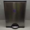 simplehuman Rectangular Dual Compartment Recycling Kitchen Step Trash Can, 46 Liter, Brushed Stainless Steel