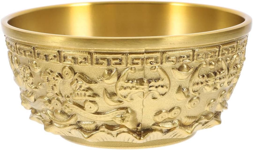 PRETYZOOM Feng Shui Cornucopia Treasure Bowl Decorative Money Storage Basin for Prosperity Fortune Home Office Accent 3.14X3.14X1.37 Inches