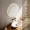 20 Inch Round LED Bathroom Mirror with Lights, Lighted Vanity Bathroom Mirror with Backlit, Stepless Dimmable & 3 Colors (3000K/4000K/6000K), IP54 Waterproof