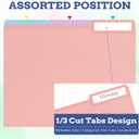 100 Packs File Folders Letter Size, 8.5 x 11 Colored File Folders 1/3 Cut Tab for Easy Labeling, for Home, Office, School Filing