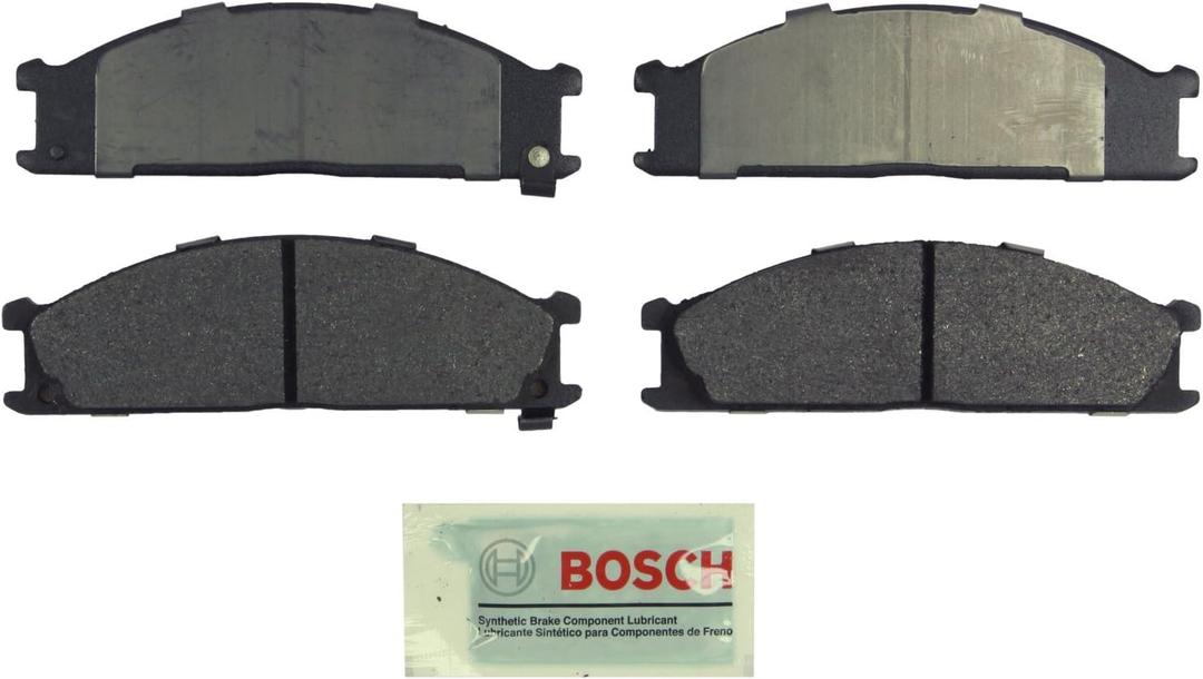 BOSCH BE333H Blue Semi-Metallic Disc Brake Pad Set with Hardware - Compatible with Select Nissan D21, Frontier, Pathfinder, Pickup, Van; Subaru SVX + More; FRONT