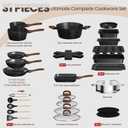 Pots and Pans Set Non Stick, 31 Piece Kitchen Induction Cookware & Bakeware Set, Nonstick Kitchen Cooking Pans Set with Frying Pans Set Grill Pan Saucepan Baking Sheet & Utensils, PFOA Free