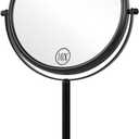 ALHAKIN 10x Magnifying Makeup Mirror, 8 Inch Tabletop Mirror Double Sided with Magnification, Swivel Make Up Mirror for Bathroom, Black