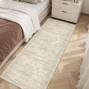 Soalmost Runner Rug 2x5 Washable Non-Slip Kitchen Runner Rugs for Bathroom Laundry Room Beige Vintage Floor Carpet Runners for Hallway Entryway