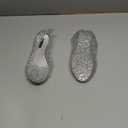 Womens Jelly Sandals, White Jelly Shoes Glitter Flats for Women Size 9, Slip On Summer Ballet Flat Transparent Layered Lines Bird Nest Soft Hollow Out Loafers (6)