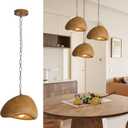 Brown Wabi Sabi Pendant Light 11.8in Japanese Lights Fixture Kitchen Island Pendant Lighting for Bedroom Living Room Restaurant Foyer Hallway