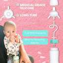TidyFriend Baby Bottle Anti Colic with Straw 8oz – Built in Nipple Valve & Base Vent Hole for Gas Reduction, Upright Position Hand Free Bottle for 6m-2y Kids [Use Under Caregiver Assisted] (Green)