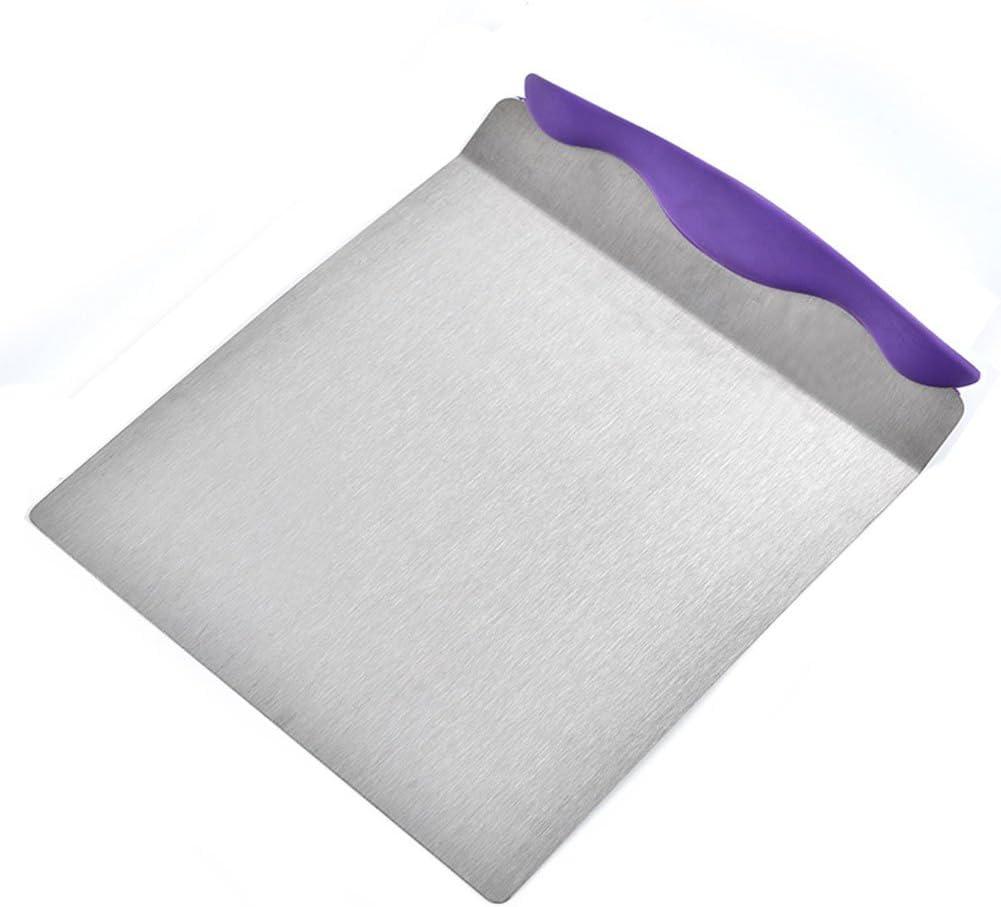Cake Safe Lifter - 10" x 8" Stainless Steel Pizza Transfer Shovel Square Cake Tray Moving Plate Tool Cookie Spatula (Purple)