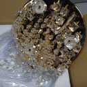 Deckrico Gold Crystal Chandelier Flush Mount Ceiling Light  Modern LED Lighting Fixture for Bedroom, Closet, Bathroom, Hallway  Warm Light