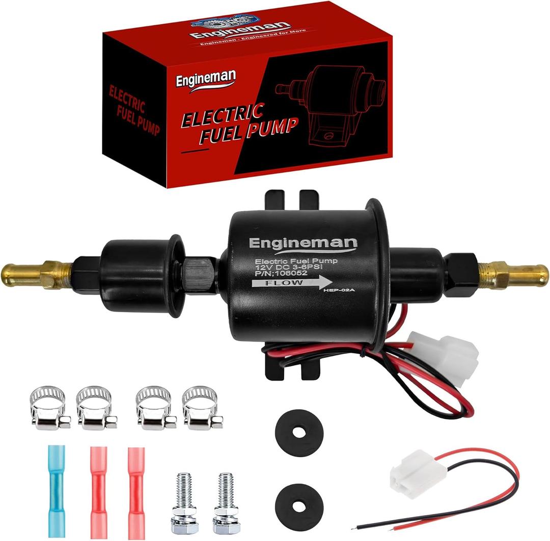 Electric Fuel Pump 12V Electric Transfer for Universal Low Pressure Gas Diesel Fuel Pump 3-6psi HEP-02A For Lawn Mower Carburetor Cars Trucks Boats